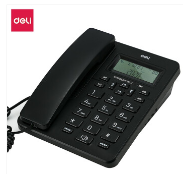 得力(deli)1  电话机座机 固定电话 办公家用 来去电查询 可接分机 黑色