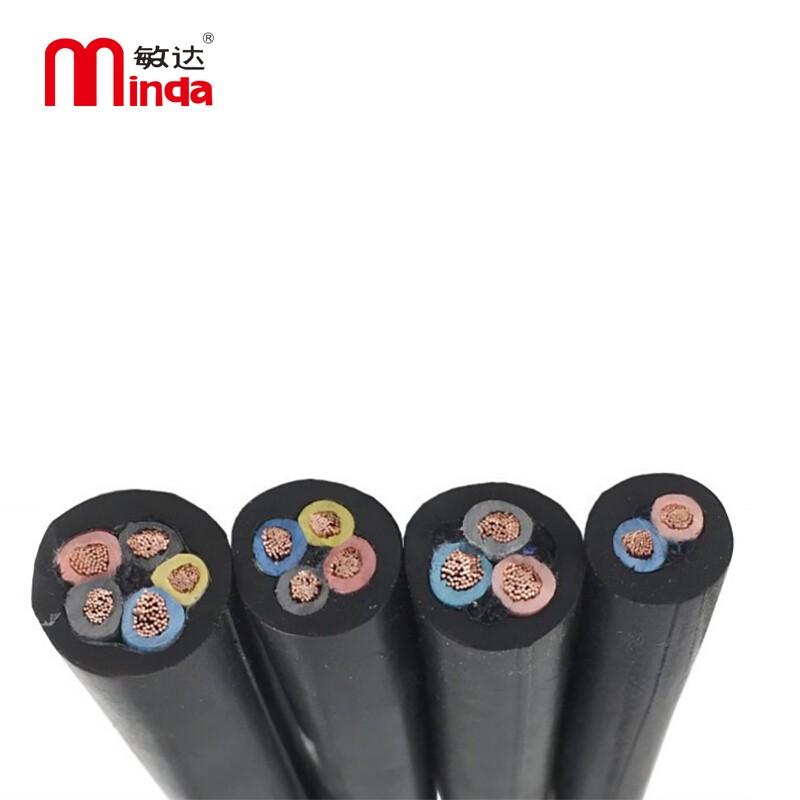 敏达（minda） YZ3*4平方 电线电缆 国标中型橡套线 三芯多股软橡套线缆 黑色100米/盘